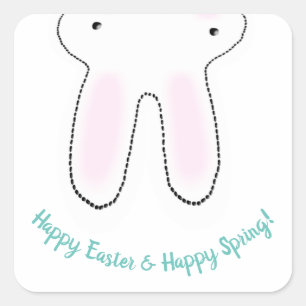 Happy Oaster Happy Spring niedlich Ostersonne lust Quadratischer Aufkleber