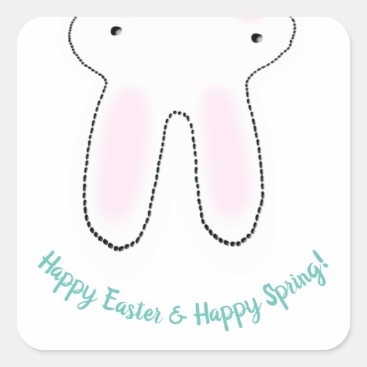 Happy Oaster Happy Spring niedlich Ostersonne lust Quadratischer Aufkleber (Vorderseite)