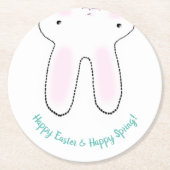 Happy Oaster Happy Spring niedlich Ostersonne lust Runder Pappuntersetzer (Vorderseite)