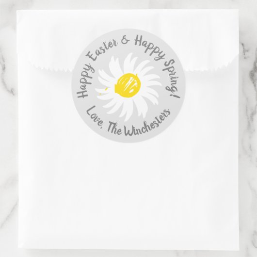 Happy Oaster Happy Spring niedlicher, grauer Brauc Runder Aufkleber (Tasche)