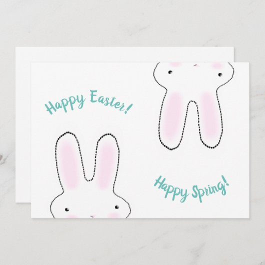 Happy Oaster Happy Spring niedlicher Hase witzig (Vorne/Hinten)