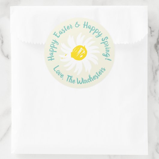 Happy Oaster Happy Spring niedliches, benutzerdefi Runder Aufkleber (Tasche)