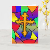 Happy Oaster | Hartglas und Kreuz Karte (Gelbe Blume)