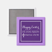 Happy Oaster hat er Bibel Verse Lila Magnet (Vorderseite/Rückseite)