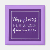 Happy Oaster hat er Bibel Verse Lila Magnet (Vorne)