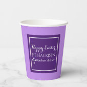 Happy Oaster hat er Bibel Verse Lila Pappbecher (Rückseite)