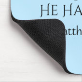 Happy Oaster hat er Risen Bible Verse Light Blue Mousepad (Ecke)