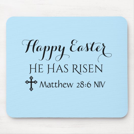 Happy Oaster hat er Risen Bible Verse Light Blue Mousepad (Vorne)