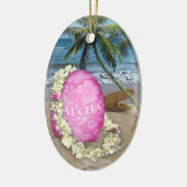 Happy Oaster Hawaiian Style Keramikornament (Links)