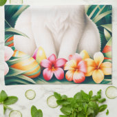 Happy Oaster Hawaiian tropische Kaninchen & Eier Geschirrtuch (Gefaltet)