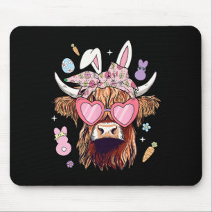 Happy Oaster Heifer Kuh Bunny Ears Ei Jagd Mousepad