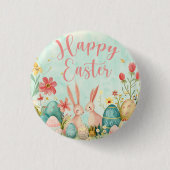Happy Oaster Hellgrün Aquarell Button (Vorderseite)