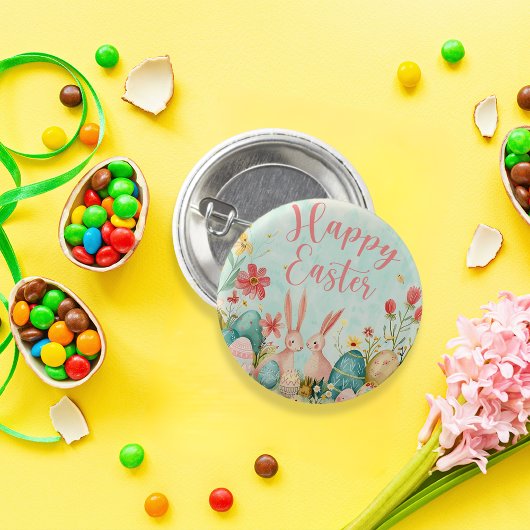 Happy Oaster Hellgrün Aquarell Button