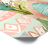 Happy Oaster Hellgrün Aquarell Poster (Ecke)