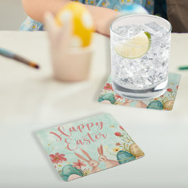 Happy Oaster Hellgrün Aquarell Rechteckiger Pappuntersetzer