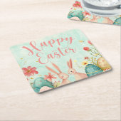 Happy Oaster Hellgrün Aquarell Rechteckiger Pappuntersetzer (angewinkelt)