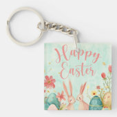 Happy Oaster Hellgrün Aquarell Schlüsselanhänger (Vorderseite)