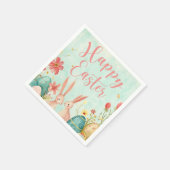 Happy Oaster Hellgrün Aquarell Serviette (Ecke)