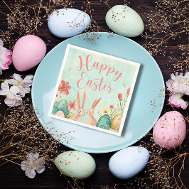 Happy Oaster Hellgrün Aquarell Serviette