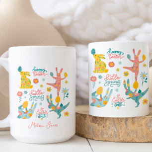Happy Oaster Hello Spring Playfull Bunny Kaffeetasse