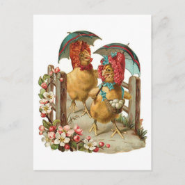Happy Oaster Hens Vintag Feiertagspostkarte