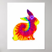 Happy Oaster Hippie Bunny Rabbit Gefärbte Krawatte Poster (Vorne)