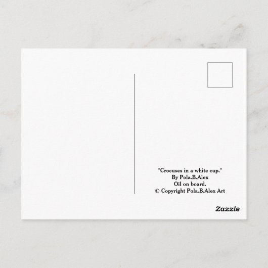 Happy Oaster hübsche lila Crocus Feine Kunst Postkarte (Rückseite)