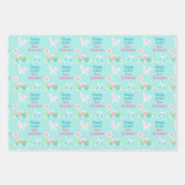 Happy Oaster Hübsche Personalisierte Pastelle Aqua Geschenkpapier Set (Vorderseite 2)