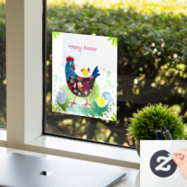 Happy Oaster Huhn und Eier Fensteraufkleber