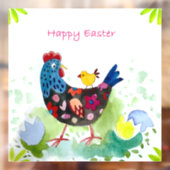 Happy Oaster Huhn und Eier Fensteraufkleber (Blatt 2)