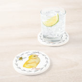 Happy Oaster Huhn und Frühlingsblumen Getränkeuntersetzer (Seite)