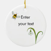 Happy Oaster Huhn und Frühlingsblumen Keramik Ornament (Hinten)