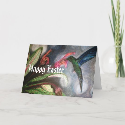 Happy Oaster, HUMMING BIRD card Feiertagskarte (Vorderseite)