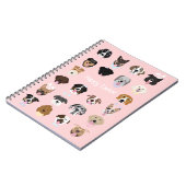 Happy Oaster Hund Gesichtsmuster Notizblock (Linke Seite)