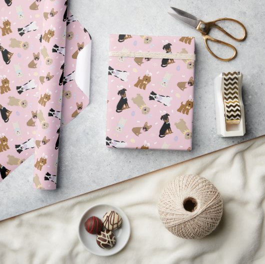 Happy Oaster Hunde Geschenkpapier (Kunsthandwerk)
