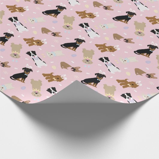 Happy Oaster Hunde Geschenkpapier (Ecke)