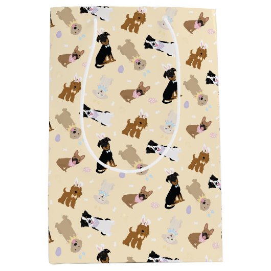 Happy Oaster Hunde Mittlere Geschenktüte (Vorderseite)