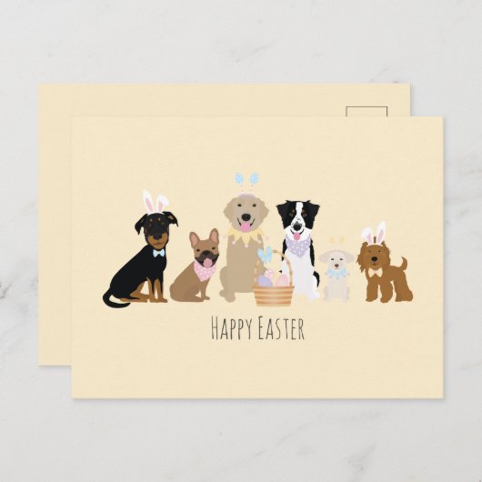 Happy Oaster Hunde Postkarte (Vorne/Hinten)
