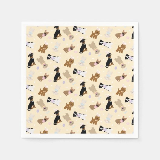 Happy Oaster Hunde Serviette (Vorderseite)
