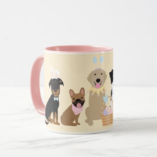 Happy Oaster Hunde Tasse (Vorderseite Links)