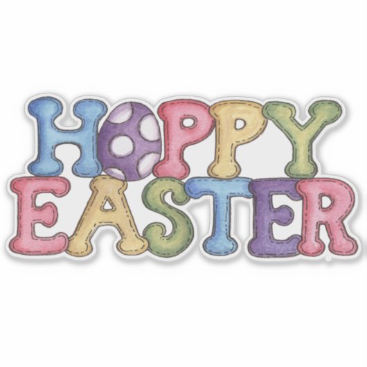 Happy Oaster in Stitches Aufkleber (Vorderseite)