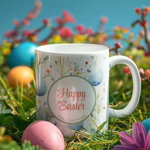 Happy Oaster   INDIVIDUELLE NAME   Floral Kaffeetasse