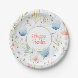 Happy Oaster | INDIVIDUELLE NAME | Floral Pappteller