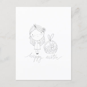 Happy Oaster Ink Zeichnend Feiertagspostkarte