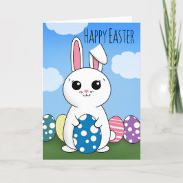 Happy Oaster jedermann Niedlich Bunny WIth Eggs Feiertagskarte