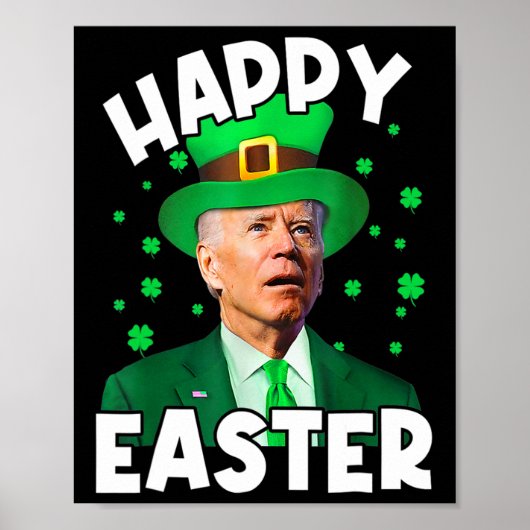 Happy Oaster Joe Biden St Patricks Day Leprechaun Poster (Vorne)