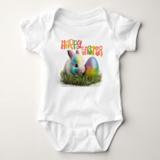 Happy Oaster | Kaninchen mit Ei Baby Strampler (Vorderseite)