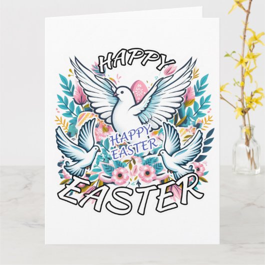 Happy Oaster Karte (Gelbe Blume)