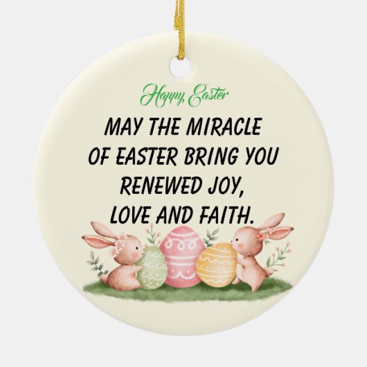 Happy Oaster Keramik Ornament (Hinten)