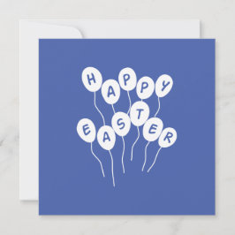 Happy Oaster Key White and Blue Nice Ballons Feiertagskarte